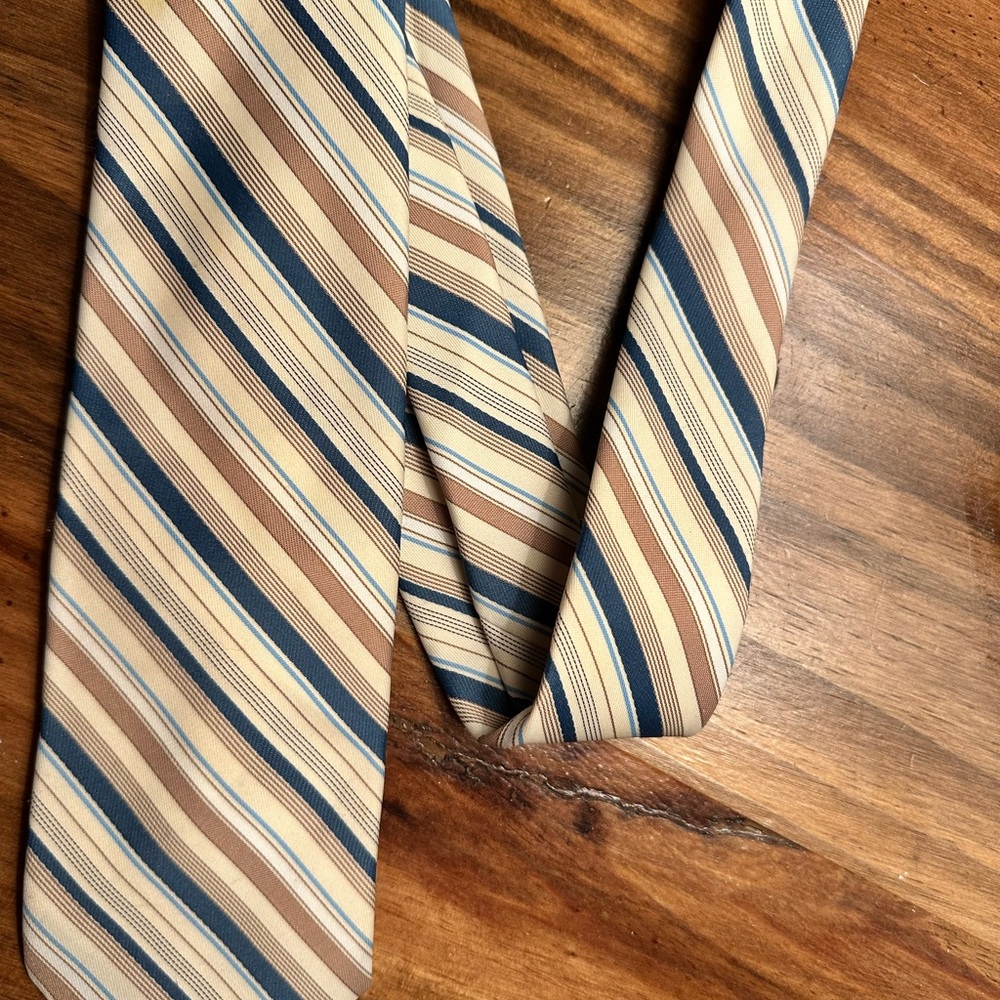 Striped Blue and Brown Men's Tie